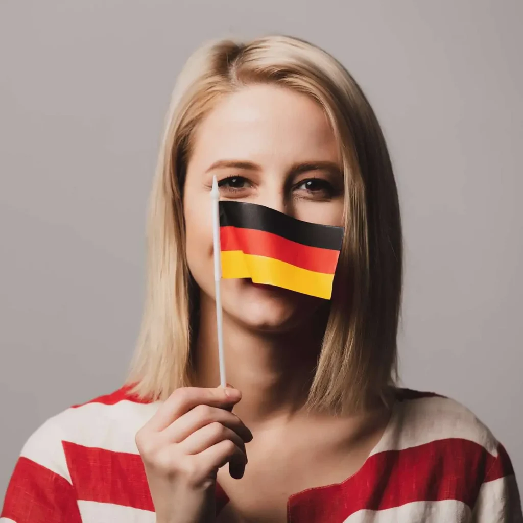 kobieta z flagą Niemiec